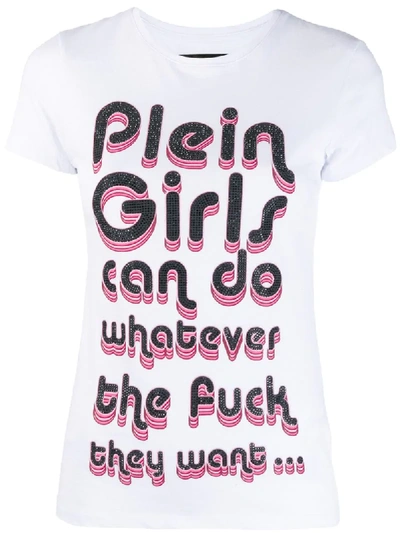 Shop Philipp Plein Statement T-shirt In White