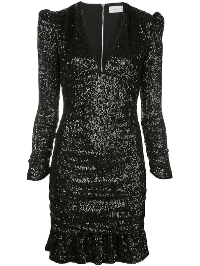 Shop Rebecca Vallance Sequin Embellished Dress In Black