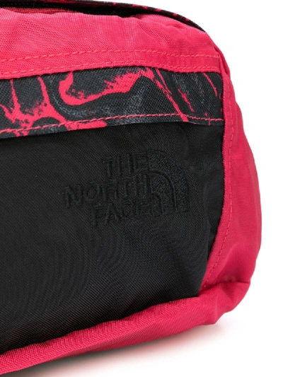 Shop The North Face Abstract Leopard Print Belt Bag In Red