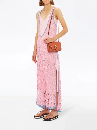 Shop Jw Anderson Crocheted Shift Dress In Pink