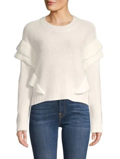 Shop Bb Dakota Ruffled Pullover Sweater In Ivory