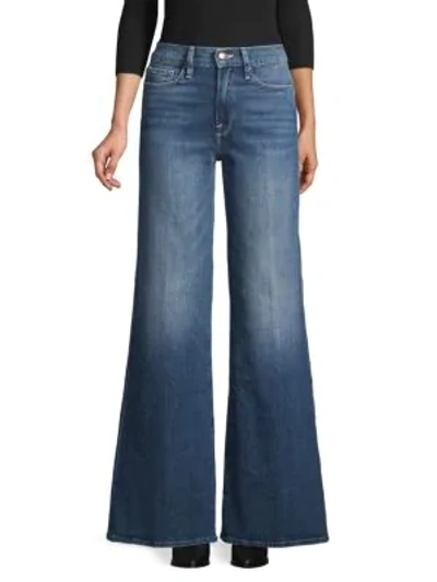 Shop Frame Stretch Flared Jeans In Blue