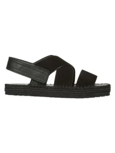 Shop Vince Women's Tenison 2 Leather Platform Slingback Sandals In Black