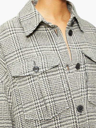Obira Houndstooth Shirt Coat In Dark Grey