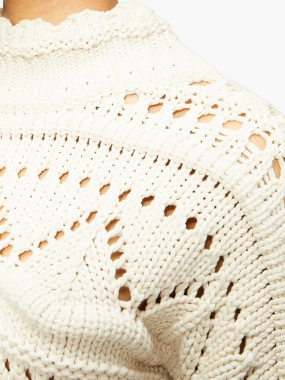 Isabel Marant Étoile Naka High-neck Cable-knit Sweater In Ivory | ModeSens