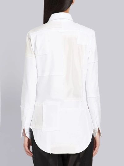 Shop Thom Browne Cotton Silk Patchwork Shirt In 100 White
