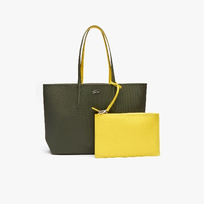 Shop Lacoste Women's Anna Reversible Tote Bag In Forest Night Bamboo