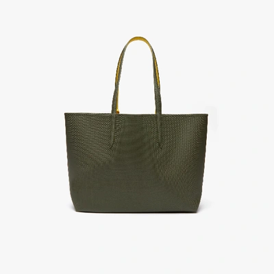 Shop Lacoste Women's Anna Reversible Tote Bag In Forest Night Bamboo