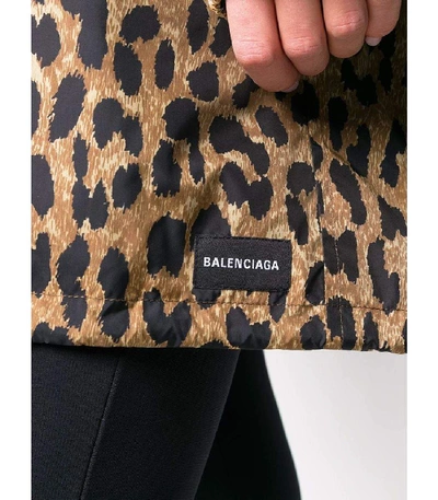 Shop Balenciaga Cocoon Leopard Nylon Windbreaker