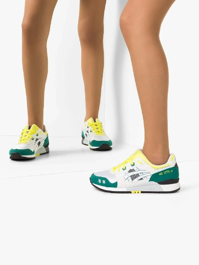 Shop Asics Green Gel Lyte Iii Og Low Top Sneakers In White