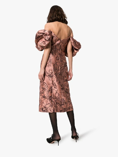 Shop Johanna Ortiz Synchronicity Off-the-shoulder Midi Dress In Pink