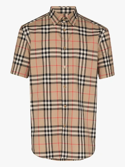 Shop Burberry Caxton Vintage Check Shirt In Neutrals