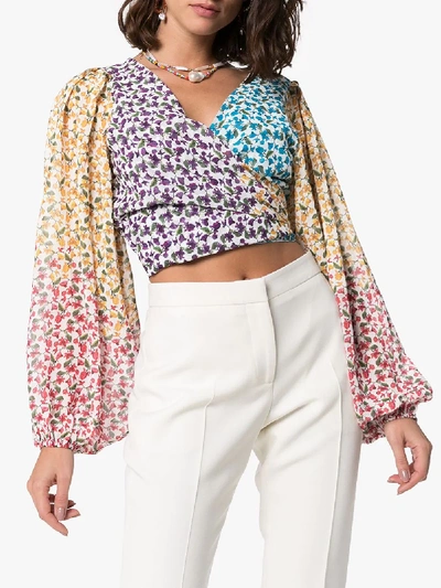 Shop All Things Mochi Alma Floral Patchwork Blouse In White