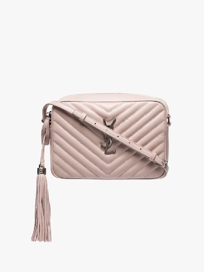 Shop Saint Laurent Pink Lou Quilted Cross Body Bag