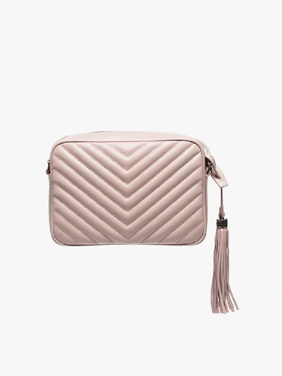 Shop Saint Laurent Pink Lou Quilted Cross Body Bag