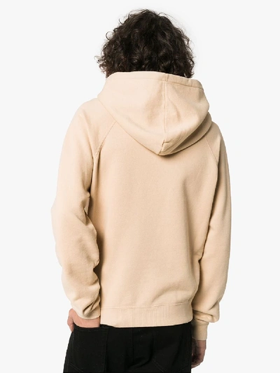 Shop Saint Laurent Malibu Logo Hoodie In Brown