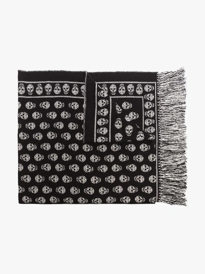 Shop Alexander Mcqueen Black Skull Wool Stole