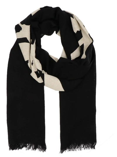 Shop Yohji Yamamoto Black Wool Scarf