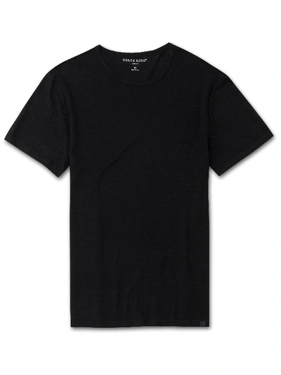 Shop Derek Rose Men's T-shirt Jordan Linen Black