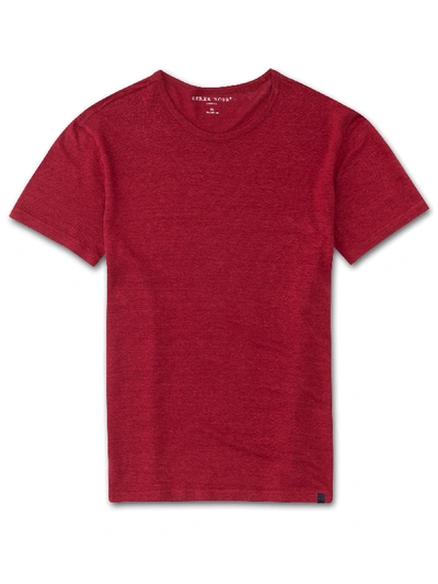 Shop Derek Rose Men's Linen Short Sleeve T-shirt Jordan Pure Linen Red