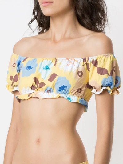 Shop Clube Bossa Denin Bikini Top In Multicolour