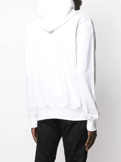 Shop Diesel Logo Print Hoodie In White