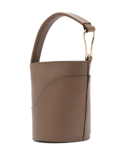 Shop Atp Atelier Cross Body Bucket Bag In Brown