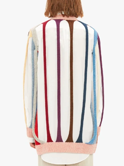 Shop Jw Anderson Tubular Panelled Cardigan In Pink