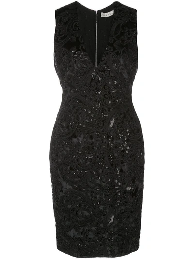 Shop Alice And Olivia Sequin Lace Dress In Black