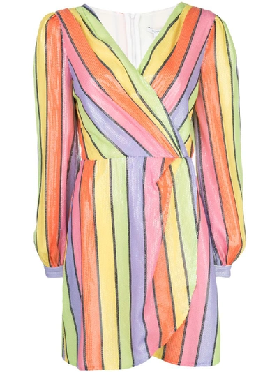Shop Olivia Rubin Striped Shift Dress In Multicolour