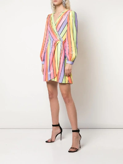 Shop Olivia Rubin Striped Shift Dress In Multicolour