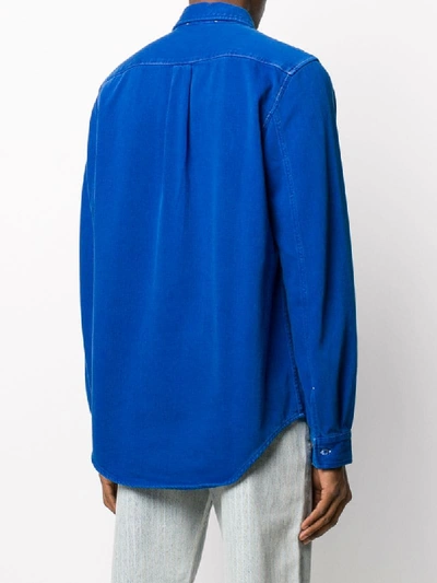 Shop Helmut Lang Chest Stripe Shirt In Blue