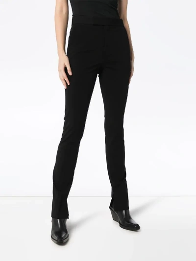 Shop Helmut Lang Rider Stretch-cotton Skinny Trousers In Black