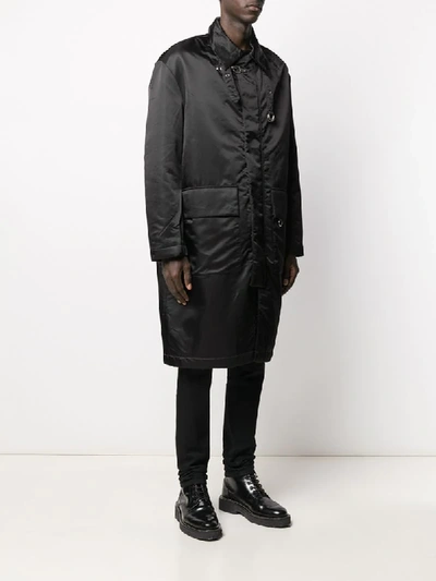 Shop Diesel W-adam Long Coat In Black