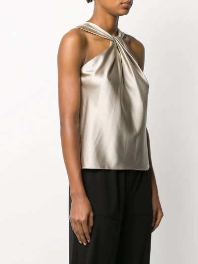 Shop Theory Twisted Halterneck Top In Grey