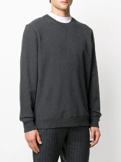 Shop Sunspel Crew Neck Relaxed-fit Sweatshirt In Grey