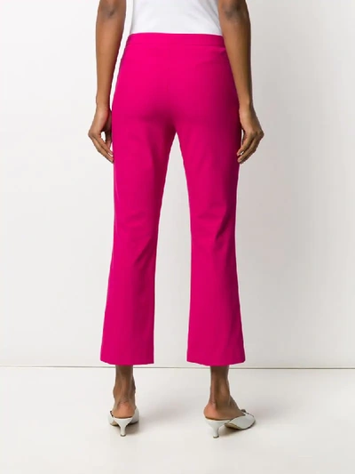 Shop Theory Cropped Slim-fit Trousers In Pink