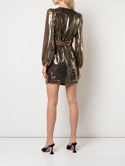 Shop Cynthia Rowley Rocky Lame Wrap Dress In Gold