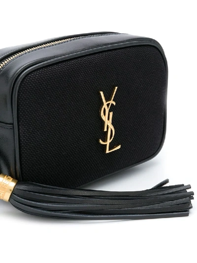 Shop Saint Laurent Logo Plaque Belt Bag In Black