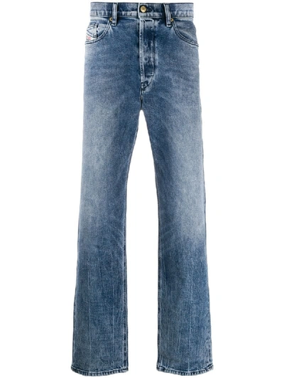 Shop Diesel D-macs 0097g Straight-fit Jeans In Blue