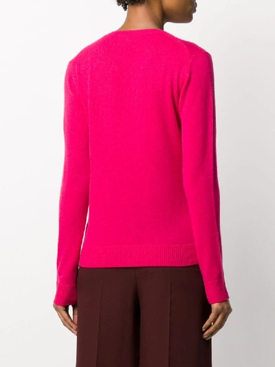 Shop Theory Cashmere Knitted V-neck Jumper In Pink