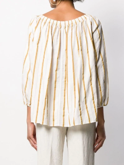 Shop Forte Forte Striped Box Fit Blouse In White