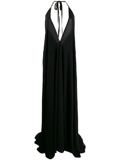 Shop Alchemy Deep V-neck Maxi Dress In Black