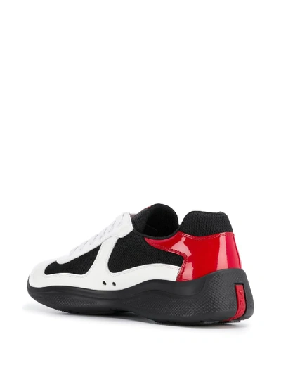 Shop Prada Panelled Low-top Sneakers In F0970 Bianco+rosso