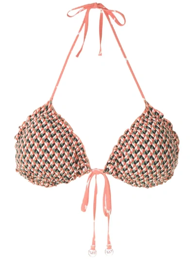 Shop Track & Field Zig Zag Bikini Top In Pink