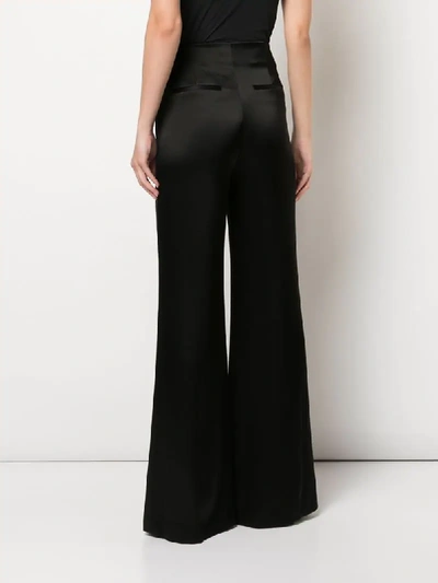 Shop Alice And Olivia High-waisted Palazzo Pants In Black
