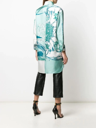 Shop Ferragamo Charlotte Print Silk Shirt In Blue