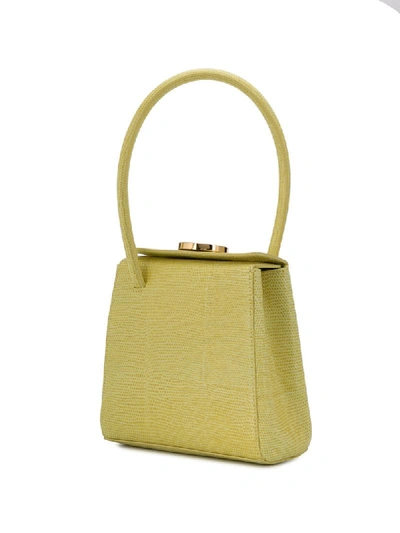 Shop Little Liffner Mini Mademoiselle Lizard-effect Tote In Yellow