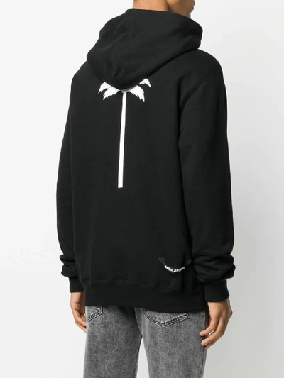 Shop Palm Angels Embroidered Palm Tree Hoodie In Black