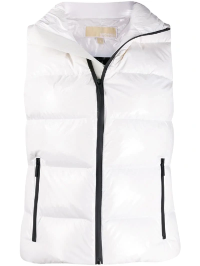 Shop Michael Kors Cire Padded Gilet Jacket In White
